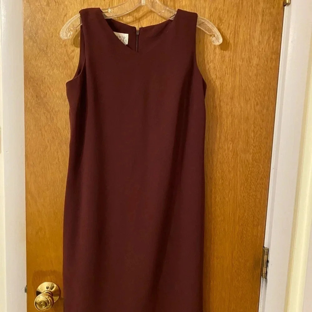 David Warren New York Wine Color Sleeveless Dress Size 4